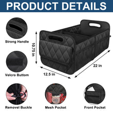 Load image into Gallery viewer, Deosk Car Trunk Organizer for SUV, Car Organizers and Storage with 6 Pocket, Car Accessories for Women/Men 50LWaterproof Polyester Trunk Organizer, Black