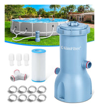 Load image into Gallery viewer, KimFilter Pro Series 1000 GPH Above Ground Pool Filter Pump, Powerful Pool Cartridge Filter Pump, Water Circulation and Filtration System -Improved Water Clean & Clarity, Pools Pumps Above Ground-Blue