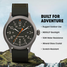 Load image into Gallery viewer, Timex Men's Expedition Scout 40mm Watch, Gray Case, Green Fabric Strap
