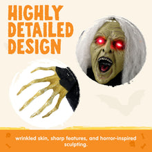 Load image into Gallery viewer, JOYIN Zombie Halloween Decoration Outdoor Witch Groundbreaker Halloween Graveyard Decor Outside, Scary Zombie Props with Sound Effect & Lighted Eyes for Haunted House, Lawn Yard Decorations