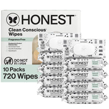 Load image into Gallery viewer, The Honest Company Hypoallergenic Multi-Use Baby Wipes for Sensitive Skin, Pattern Play, 720 Count