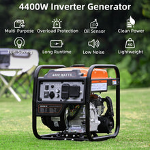 Load image into Gallery viewer, Oxseryn Power Equipment 4400 Watts Inverter Generator Gas Powered, Portable Open Frame Generator, Low Noise with ECO Mode, RV Ready, Emergency Home Backup