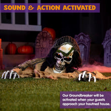 Load image into Gallery viewer, JOYIN Halloween Decoration Outdoor Animated Zombie Groundbreaker, Light-up Skeleton Zombie Groundbreaker Prop with Creepy Sound for Halloween Outside Decoration, Lawn, Yard, Patio, Haunted House Decor