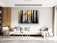 Load image into Gallery viewer, Cao Gen Decor Art S06369 Wall Art Canvas Painting Yellow Tree in Black and White Sunshine Foggy Forest Picture Poster Print Framed Ready to Hang for Living Room Bedroom Office Home Decor