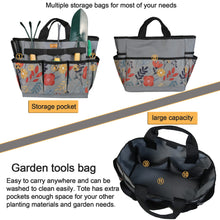 Load image into Gallery viewer, MDSTOP Garden Tool Bag, Garden Tool Kit Holder Home Organizer Storage Carrier, Oxford Garden Hand Tool Storage Tote Organizer with Handle and 8 Roomy Pockets, Floral Gardening Gift, Tools Not Included