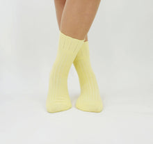 Load image into Gallery viewer, SRYL Womens Super Soft Combed Cotton Socks 3-Pairs,(Multicolor may choose) C317 (3 pairs-Light yellow)