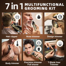 Load image into Gallery viewer, Ufree Beard Trimmer for Men, Electric Razor Shaver, Cordless Hair Clipper Shaving Kit for Mustache Body Nose Ear Hair Facial, Adjustable Beard Grooming Kit Birthday Gifts for Men