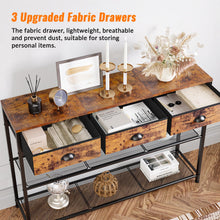 Load image into Gallery viewer, Furologee 5 Tier Bookshelf and Entryway Table Set, Adjustable Tall Bookcase with 2 Drawers, 38'' Console Sofa Table with 3 Fabric Drawers
