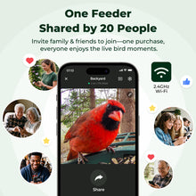 Load image into Gallery viewer, Kiwibit Solar Smart Bird Feeder with Camera, AI Bird Species Identification, 8MP Photos, 4K UHD Video Live Stream Wild Bird House Feeders for Outdoors, Bird Watching Gifts for Bird Lovers, Green