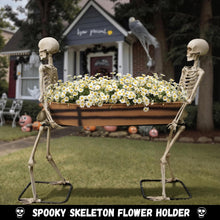 Load image into Gallery viewer, Two Skeletons Carrying Open Coffin Halloween Decorations, 5FT Poseable Arms Pallbearers with Waterproof Coffin for haunted house coffin prop, yard displays parties and large outdoor Halloween decor