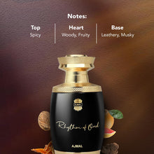 Load image into Gallery viewer, Ajmal Rhythm Of Oud Eau de Parfum for Men & Women – 2.5 oz / 75 ml | Unisex Oud Woody Long Lasting Perfume | Warm Oriental Arabic Fragrance | Made in Dubai