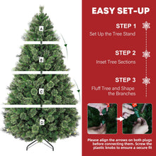 Load image into Gallery viewer, Hykolity 6 ft Prelit Christmas Tree, Artificial Christmas Pine Tree with 350 Warm White LED Lights, 1016 PVC Branch Tips & Needles, Metal Stand and Hinged Branches