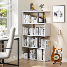 Load image into Gallery viewer, YITAHOME 5-Tier Bookshelf, S-Shaped Z-Shelf Bookshelves and Bookcase, Modern Freestanding Multifunctional Decorative Storage Shelving for Living Room Home Office, Cream White