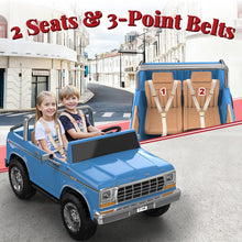Load image into Gallery viewer, ANPABO Licensed Ford F-150 24V 2 Seater Ride on Car for Kids, 4x100W Motors for All-Terrain Electric Car with Parental Remote, Retro Style, 3-Speeds, Large Storage Box, Music Player, Aged 3-8, Blue