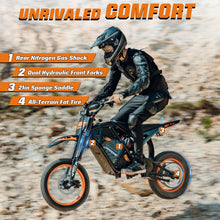 Load image into Gallery viewer, Windone RM7 Electric Dirt Bike for Teens & Adults, 48V 22.5Ah, 37MPH & 45-Mile Electric Motorcycle, 2200W Ebike, 14"/12" Off-Road Tire E-Bike, Dual Hydraulic Brakes, Full Suspension, Glossy Black