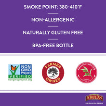 Load image into Gallery viewer, Pompeian Smooth Extra Virgin Olive Oil, First Cold Pressed, Mild and Delicate Flavor, Perfect for Sauteing & Stir-Frying, Naturally Gluten Free, Non-Allergenic, Non-GMO, 68 Fl Oz, Single Bottle