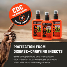 Load image into Gallery viewer, Ben's Tick & Insect Repellent - Travel Size Bug Spray with 30% DEET for Mosquitoes, Ticks & More - Up to 7 Hours of Protection - Fragrance-Free - 3.4 oz (4 Pack)