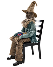 Load image into Gallery viewer, Spirit Halloween 4 Ft 6 In Scary Sitting Scarecrow Animatronic, Multicolor