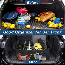 Load image into Gallery viewer, Deosk Car Trunk Organizer for SUV, Car Organizers and Storage with 6 Pocket, Car Accessories for Women/Men 50LWaterproof Polyester Trunk Organizer, Black