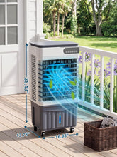 Load image into Gallery viewer, 3200CFM Swamp Cooler, 4-IN-1 Evaporative Air Conditioners With 10.5 Gal Water Tank, 4 Ice Packs, Remote, 12H Timer, 120°Oscillation, 36”Portable Cooling Fan with 3 Modes&Speeds for Bedroom Indoor Room