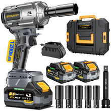Load image into Gallery viewer, SOARFLY Upgraded Cordless Impact Wrench 1/2", 900 Ft-lbs (1200 Nm) Brushless Impact Gun, 21V High Torque Impact Driver with 2x 4.0Ah Batteries, Variable Speed for Car, Truck, Workshop, Heavy-Duty Jobs