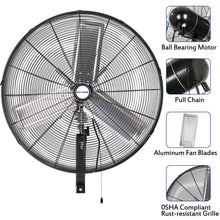 Load image into Gallery viewer, BILT HARD 9500 CFM 30 in. High Velocity Industrial Wall Fan, 3-Speed Wall Mount Oscillating Fan, Heavy Duty Air Circulator for Garage, Commercial, Warehouse, Factory, Workshops and Jobsites, 2 Pack