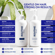 Load image into Gallery viewer, Routine Wellness Shampoo and Conditioner Set and Hair Serum for Thinning Hair - DHT Blocker Women & Men - Color Safe Shampoo for Hair Loss & Healthier Hair - Rose Hips Set + Hair Serum