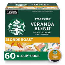 Load image into Gallery viewer, Starbucks K-Cup Coffee Pods, Starbucks Blonde Roast Coffee, Veranda Blend for Keurig Brewers, 100% Arabica, 6 boxes (60 pods total)