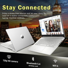 Load image into Gallery viewer, HP Stream 14" HD BrightView Laptop, Intel Celeron N150, 16GB RAM, 288GB Storage (128GB UFS + 160GB Docking Station Set), Intel UHD Graphics, 720p Webcam, Wi-Fi, 1 Year Office 365, Win 11 S, Silver