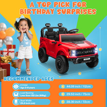 Load image into Gallery viewer, ENYOPRO Licensed Ford F-150 Raptor 24V Ride on Toys for Big Kids, 2 Seater Ride on Car for Boys & Girls with Remote Control, Kids Electric Vehicle with 4 Wheels Suspension, Bluetooth (Red)