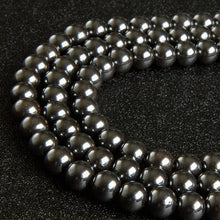 Load image into Gallery viewer, 45pcs 8mm Natural Black Hematite Beads Gemstone Beads Round Loose Beads for Jewelry Making