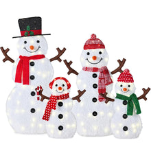 Load image into Gallery viewer, Best Choice Products 4ft 4-Piece 2D Lighted Christmas Snowman Family Set, Large Outdoor Yard Decor Holiday Decoration w/ 160 Twinkling LED Lights