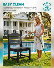 Load image into Gallery viewer, SERWALL Patio Dining Sets for 6 Person, HDPE Dining Set with 6 Armless Chairs, Black