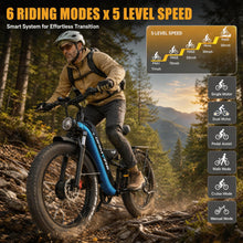 Load image into Gallery viewer, E·Bycco 9000W Peak Dual Motor E-Bike for Adults, 52V 30AH, 55M P H Top Speed, 100 Miles Long Range, Full Suspension, Hydraulic Brake, 26 Inch Fat Tire Electric Bike (V9 Blue with Cycling Bag)
