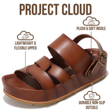 Load image into Gallery viewer, Project Cloud Platform Sandals Women – Strappy Wedges with Comfortable Plush & Soft Insole – Lightweight & Non Slip Platform Sandals for Women 2026 (Proud,CLAY,8)