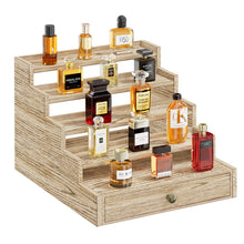 Load image into Gallery viewer, D.S.Exthefic 5 Tier Cologne Organizer for Men, Wooden Cologne Stand Holder Display Shelf with Drawer Storage, Large Capacity Cologne Rack Perfume Organizer for Man