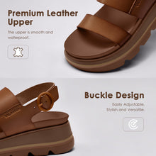 Load image into Gallery viewer, Vilanva Women's Platform walking Sandals Soft Insole Low Wedges Comfottable Sandals with Buckle Closure for 2026 Summer Trendy outfits