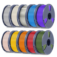 Load image into Gallery viewer, PETG Filament 1.75mm, Ultra Tough, Heat Optimized, Odorless, 10kg(22lbs) SUNLU PETG 3D Printer Filament, BoneWhite+SpaceGrey+Clear+Red+Cyan+Yellow+Orange+Purple+Green+Beige