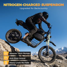 Load image into Gallery viewer, Flydone MT1 Electric Dirt Bike for Adults 5000W Peak Motor 45 MPH 80 Miles Range 52V 20Ah Battery Full Suspension 14" Front 12" Rear Fat Tire NFC Lock 8.9" TFT Display