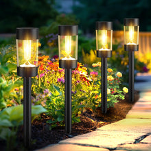 Load image into Gallery viewer, Eyrosa Solar Lights Outdoor, 12 Pack Waterproof Solar Landscape Lighting for Pathway Garden Yard Path Walkway Driveway Lawn Patio Outside Decor, Warm White