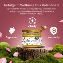 Load image into Gallery viewer, Bees & Trees Manuka Honey 830+ MGO – New Zealand Pure Monofloral, Raw, Bioactive – Unpasteurized Superfood for Wellness – Bioactive, Nutrient-Packed for Immunity & Vitality - 300g (10.6oz) Glass Jar