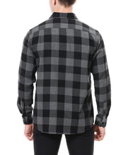 Load image into Gallery viewer, Alex Vando Mens Button Down Shirts Regular Fit Long Sleeve Casual Plaid Flannel Shirt.Grey/Black,L