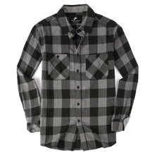 Load image into Gallery viewer, Alex Vando Mens Button Down Shirts Regular Fit Long Sleeve Casual Plaid Flannel Shirt.Grey/Black,L
