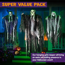 Load image into Gallery viewer, JOYIN 3 Pack Hanging Halloween Skeleton Ghosts Decorations, Grim Reapers for Best Halloween Outdoor Decorations