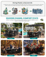 Load image into Gallery viewer, SERWALL Patio Dining Sets for 6 Person, HDPE Dining Set with 6 Armless Chairs, Black
