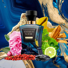 Load image into Gallery viewer, H HABIBI Penthouse Suede Extrait De Parfum – 2.5oz Deluxe Parfum for Men and Women – Long Lasting Unisex Women’s Perfume with Metallic Notes, Crystal Amber – All Day Evening Women and Men Cologne