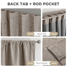 Load image into Gallery viewer, Joydeco Blackout Curtains for Bedroom - 100% Light Blocking 2 Panels Set Linen Drapes 42" W x 108" L, Thermal Insulated Room Darkening Curtains, Linen Textured for Living Room, Rod Pocket & Back Tabs