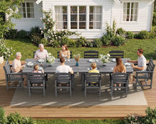 Load image into Gallery viewer, SERWALL Patio Dining Sets for 6 Person, HDPE Dining Set with 6 Armless Chairs, Gray