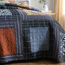 Load image into Gallery viewer, NEWLAKE Bedspread Quilt Set with Real Stitched Embroidery, Paisley Grid Pattern,Queen Size