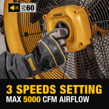 Load image into Gallery viewer, DEWALT 20 Inch Floor Fan, 180° Adjustable Tilting Drum Fan DXF2042